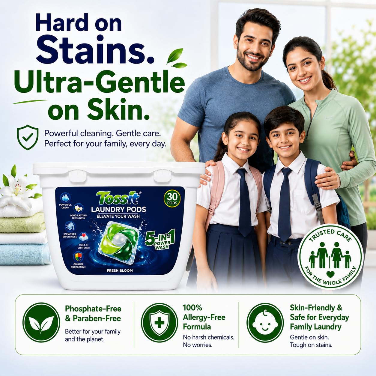 Tossit Laundry Pods (Aqua Fresh + Fresh Bloom) Secondary image