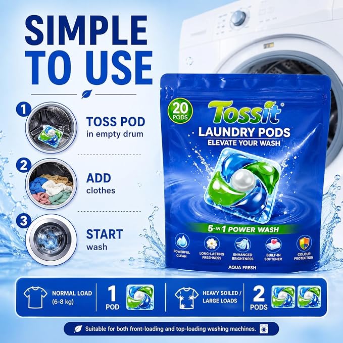 Tossit Laundry Pods – Aqua Fresh