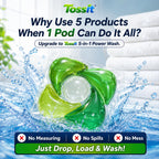 Tossit Laundry Pods (Aqua Fresh + Fresh Bloom)