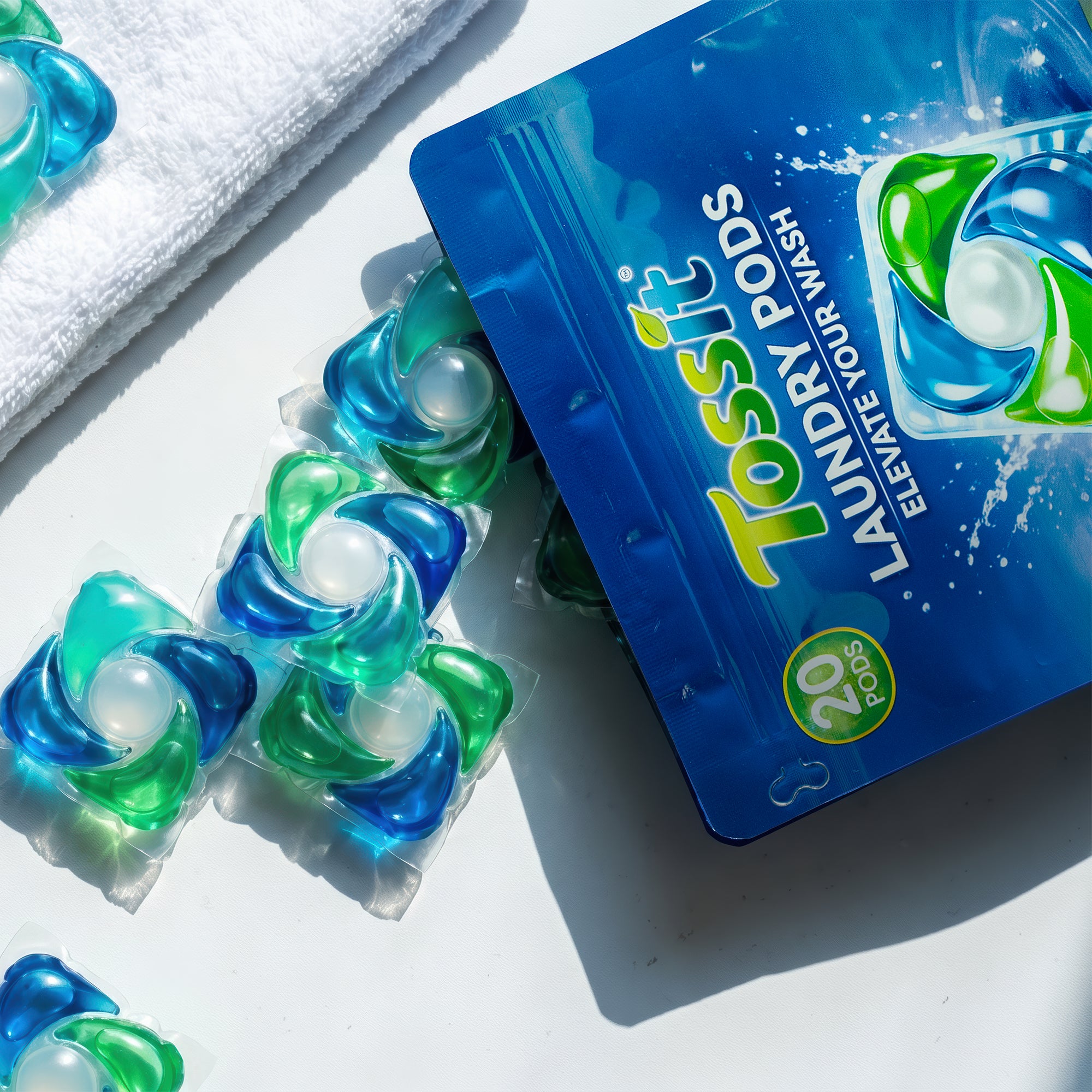 Tossit Laundry Pods – Aqua Fresh - Pack of 20